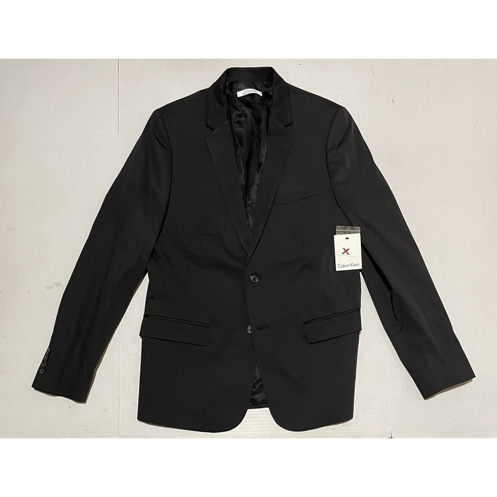 $180 Calvin Klein Black Blazer Large Extreme Slim Fit Suit Jacket NWT Modern